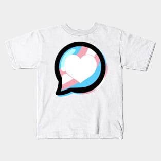 LGBTQ+ Pride Heart Speech Bubble - Transgender Kids T-Shirt